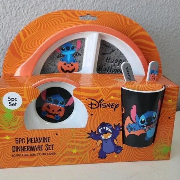 Disney Other - New Disney Halloween Stitch 5 piece dining set NWT